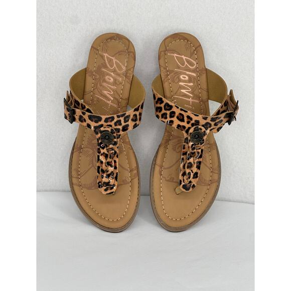 Blowfish Barro Ladies Leopard Adjustable Strap Sandals Size 8 - Picture 4 of 10